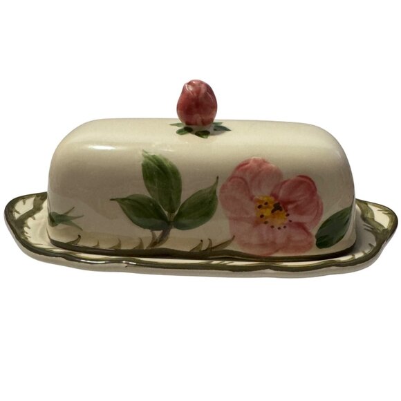 Vintage Franciscan Desert Rose Butter Dish Made In USA - Picture 1 of 11